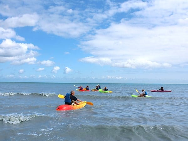 camping laag Normandië kajak