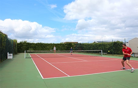 french camp site with tennis